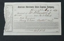 1871 American Merchants Union Express Company Receipt  picture