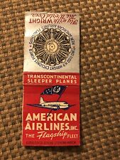1930s Wright Jet Engine American Airlines Advertising Matchbook airplane picture