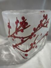 Teleflor's, Beautiful Frosted Winter berries,Leaded, Square Vase picture