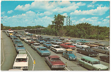Motor Traffic on Ambassador Bridge Entering Canada, Vintage Postcard Windsor picture
