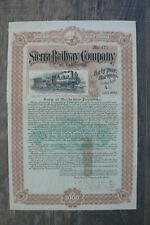 RARE 1904 California Sierra Railroad Stock / Bond Certificate  picture