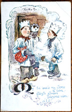 Vintage Postcard Czechoslovakia 1934 Merry Christmas; Three Kings Day Dear Dr. picture