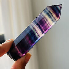 75g Natural Rainbow fluorite obelisk quartz crystal wand Tower reiki healing 1pc picture