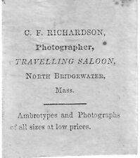 19th Century Diminutive Photographer Advertisement In North Bridgewater, MA picture
