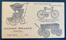 Mint USA Advertising Postcard Albert Swartz Bicycles & Repairs Stony Ridge OH picture