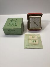 Vintage Elgin Red Travel Alarm Clock #8999 with Box and Instructions - Works picture