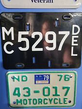 Expired Delaware Porcelain Motorcycle License Plate....NICE picture