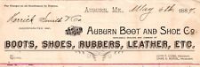 1887 AUBURN BOOT SHOE CO BOOTS SHOES RUBBERS LEATHER ETC BILLHEAD AUBURN ME Z180 picture