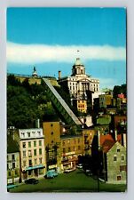 Quebec-Canada, Funicular Linking Lower Town Upper Town, Vintage c1974 Postcard picture