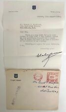 Eliyahu Sasson, Israel Politician,  Minister 1950 Autograph Letter, Postal Cover picture