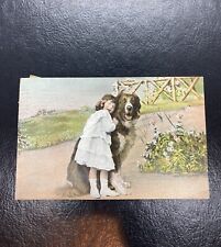 Little Girl And Saint Bernard Posted 1907 Postcard picture