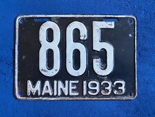 1933 Maine Shorty License Plate # 865 picture