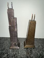 Vintage Chicago Sears Tower & John Hancock  Model  Metal Souvenir Buildings 1974 picture