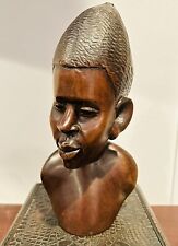 Antique Hand Carved Wooden African Tribal Man Art Deco Collection Unbranded picture