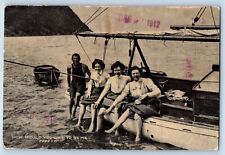 Muscatine Iowa IA Postcard Woman On Sailboat How Would You Like To Be Me 1912 picture