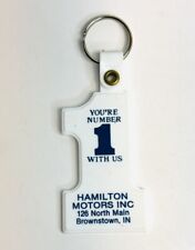 Brownstown Indiana Hamilton Motors Auto Car Dealership #1 With Us Keychain picture