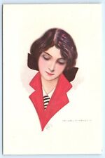 POSTCARD Artist Signed Nanni, Giovanni Art Deco Glamour 309-5 Red Collar picture