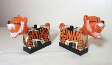 pair of 2 Vintage figural WHIRLEY TIGER Salt and Pepper Shakers Set 1974 animal picture
