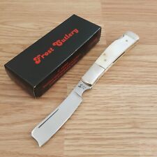 Frost Cutlery Lockback Folding Knife Stainless Razor Blade White Bone Handle picture