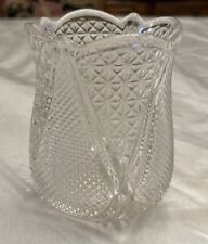 Vintage Glass Vase Clear 4” Tall picture