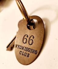 - RARE ANTIQUE BRASS KEY & NUMBERED FOB -Wyomissing Club, Room 66.  Sale Price-- picture