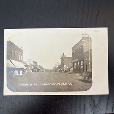 Vtg Postcard RPPC Tonganoxie Kansas KS Fourth Street Approximately 1910 picture