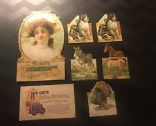 Vintage 1894 Hoods Sarsaparilla Calendar & Hoods Animal Statuettes Advertising picture
