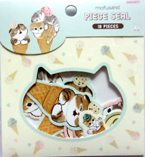 Sun-Star Mofusand Cat Ice Cream Flake Sticker Made in Japan 18 pieces picture