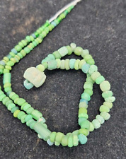 Amazing Treasure ANCIENT Egyptian Mixed Green Colors bead Necklace worn patina picture