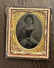 c 1860 Tintype Photo Pretty Southern Girl Wearing Shawl? Prob Arkansas 1800s picture
