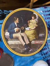 Vintage Plate #12242F limited edition Pondering on the Porch by Norman Rockwell picture