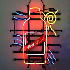 Red Stripe Beer Neon Light Sign Lamp 20x16 Bar Pub Wall Window Decor picture