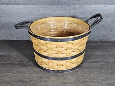 Longaberger 2005 Small Bushel Basket Black Striped With Protector  picture