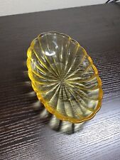 Fenton Oval Relish Dish American Legacy Candleglow Yellow Vintage 1980s picture
