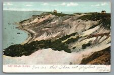 Gay Head Cliffs Martha's Vineyard Mass Lighthouse Beach Vintage Postcard c1908 picture