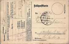 1918 WW1 GERMAN FELDPOFTBRIEF DATED 5/29/18 FROM FRONT LINE SOLDIER 29-146 picture