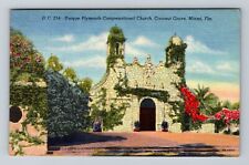 Miami FL-Florida, Coconut Grove, Plymouth Congregational Church Vintage Postcard picture