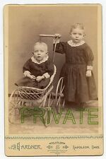 Cabinet Photo - Napoleon, Ohio - 2 Cute Children - 1 In Buggy - 1 Hand on Buggy picture
