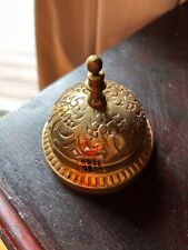Vintage Solid Brass Ornate Table Desk Bell Countertop Reception picture