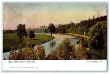 c1910 The Bend River Thames St.Marys Ontario Canada Antique Postcard picture