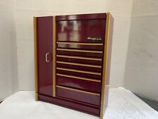 Snap-on Mini Tool Box Jewelry Box Cranberry w/Gold Trim Rare Vintage picture