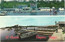 Beach Goers And Boats At Wharf, El Chairel, Tampico, Tamaulipas, Mexico Postcard picture