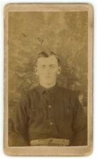 Antique CDV c1870s Handsome Young Man Military ? Outfit Interesting Composition picture