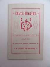 RARE Antique 1890's Detroit Wheelmen Bicycle Road Race Souvenir Program picture
