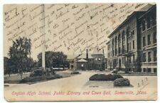 Somerville MA English High School Library Town Hall c1906 Postcard Massachusetts picture