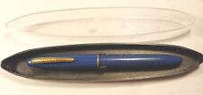 Vintage 14k Gold W.A. Sheaffer #33 Ink Fountain Pen Blue With Case picture