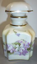 RS Prussia Style Vanity Perfume Bottle, Purple Violets & Leaves w/ Stopper, Nice picture