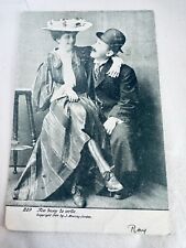 Postcard 1907 Busy to Write Lap Sitting Edwardian Clothing Murray Jordan #685 picture