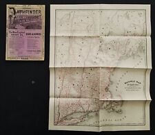 1875 antique RAILROAD GUIDE TIMETABLES w foldout MAP maps ads steamers rr picture