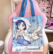 Sailor Moon x Sanrio Tote Bag Sailor Mercury Ami x Cinnamoroll Tote Kawaii Bag picture